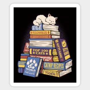 Cat Books Feline Library by Tobe Fonseca Sticker